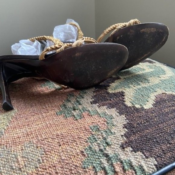 Roberto Cavalli Braided Sandals Desert Sand Color Made in Italy 38 - Picture 8 of 10